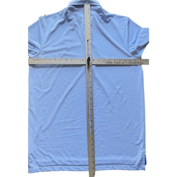 LNWOT Greyson SS Polo Shirt Golf Tour Striped Blue Medium Men - Picture 6 of 8